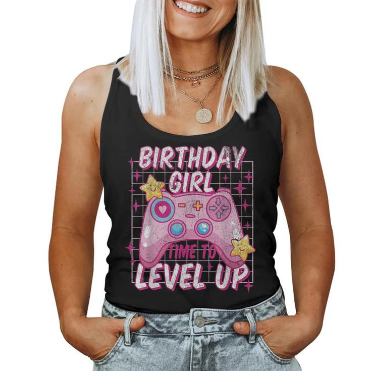 Gamer Girl Birthday Level Up Video Games Cute Kawaii Retro Women Tank Top