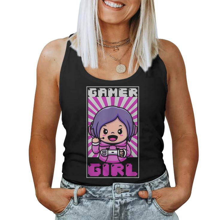 Gamer Girl Playing Video Games Anime Gaming Women Tank Top