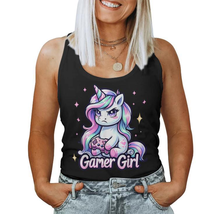 Gamer Girl Unicorn Cute Gamer Unicorn Girls Women Women Tank Top