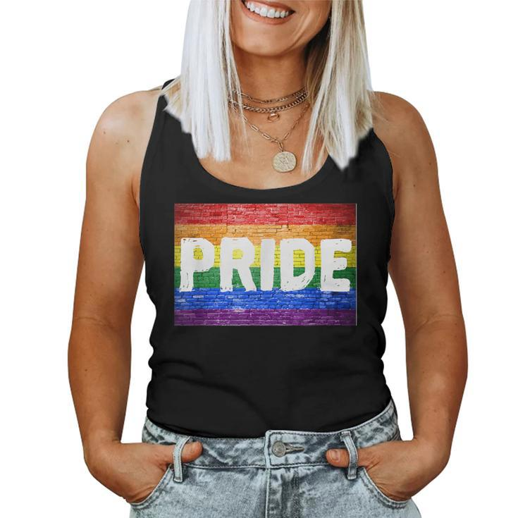 Gay Pride Proud Lgbt Rainbow Graffiti Sign Flag Women Tank Top