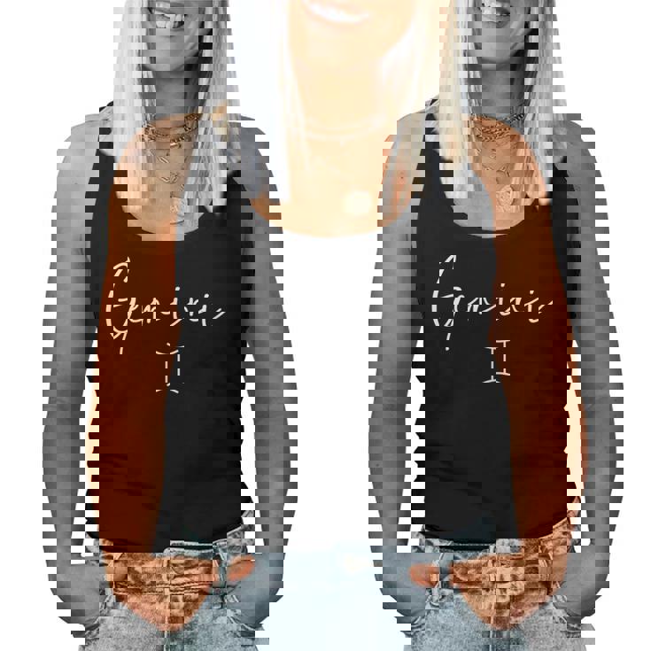 Gemini Sign Trendy Minimalist Zodiac Womens Women Tank Top