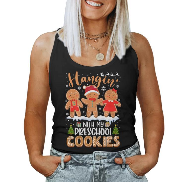 Gingerbreads Hangin' With My Preschool Cookies Teacher Xmas Women Tank Top