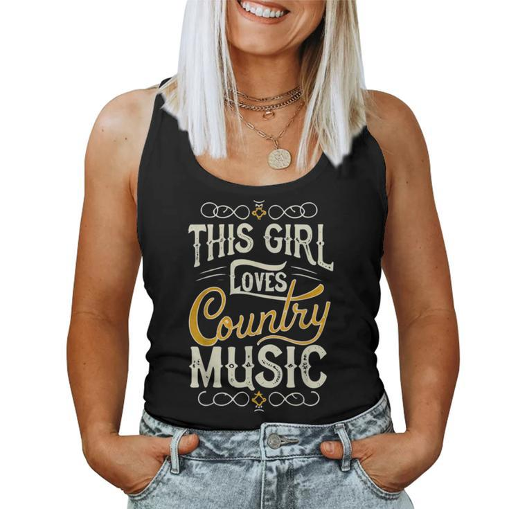 This Girl Loves Country Music Vintage Concert Women Tank Top