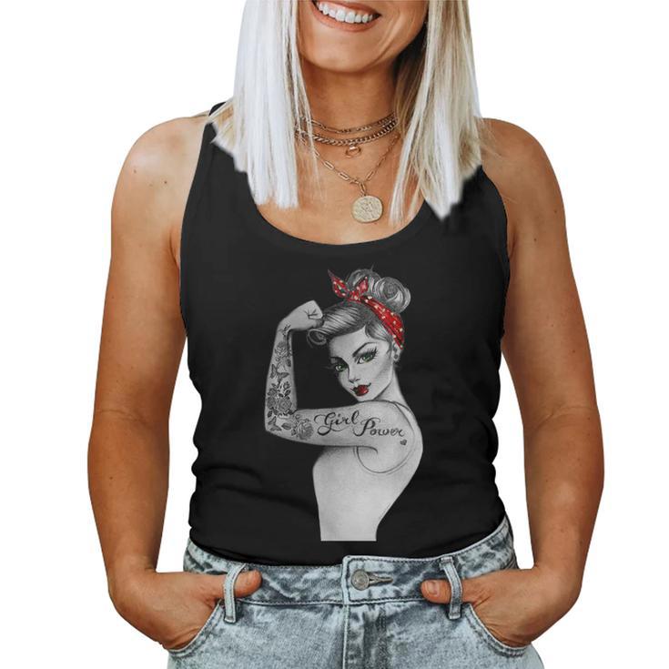 Girl Power feminist icon Modern Rosie Pin Up Retro Vintage