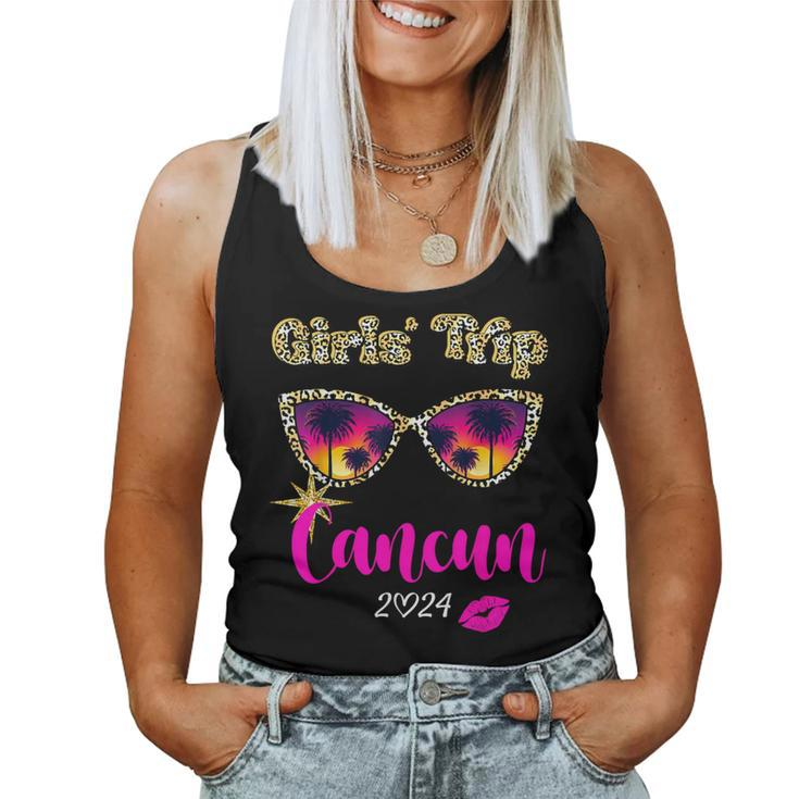 Girls Trip Cancun 2024 Beach Weekend Birthday Squad Women Tank Top