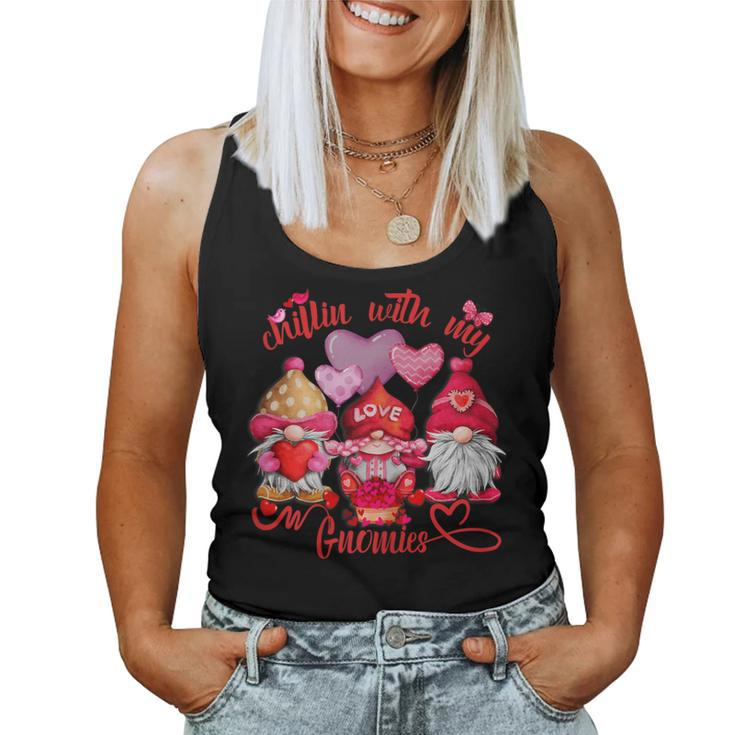 Gnomes Valentines Day T Girl Cute Heart Graphic Women Tank Top