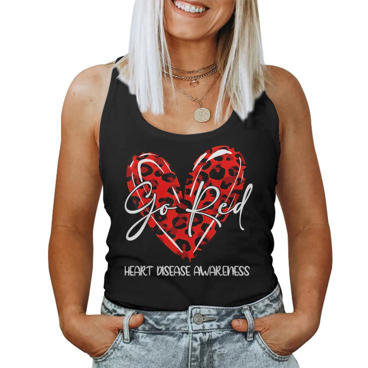 Go Red For Heart Disease Awareness Month Leopard Women Tank Top