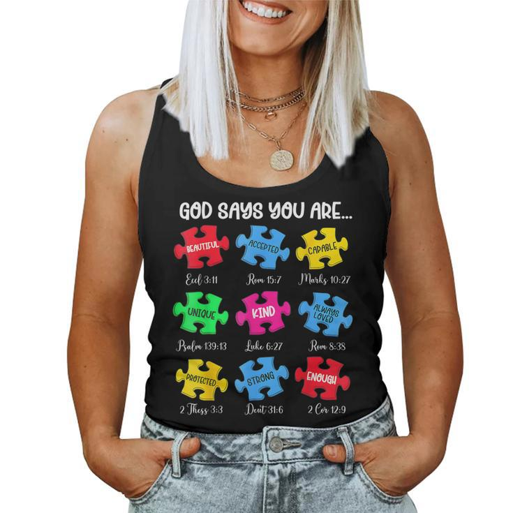 God Say You Are Autism Christian Jesus Bible Verse Religious Women Tank Top