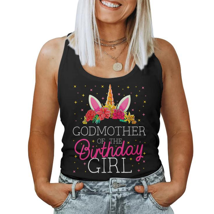 Godmother Of The Birthday Girl Unicorn Godparents Matching Women Tank Top