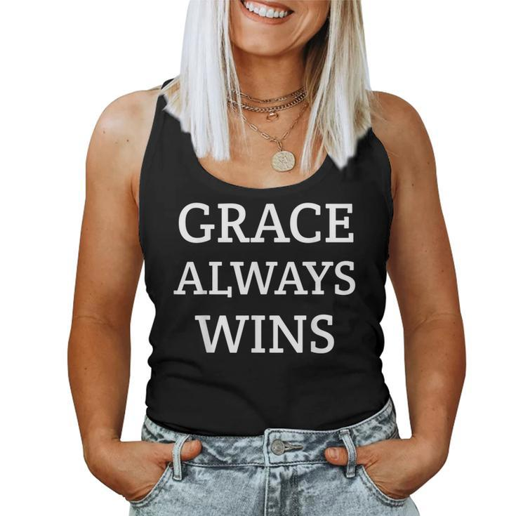 Grace Always Wins Christian Faith Women Tank Top