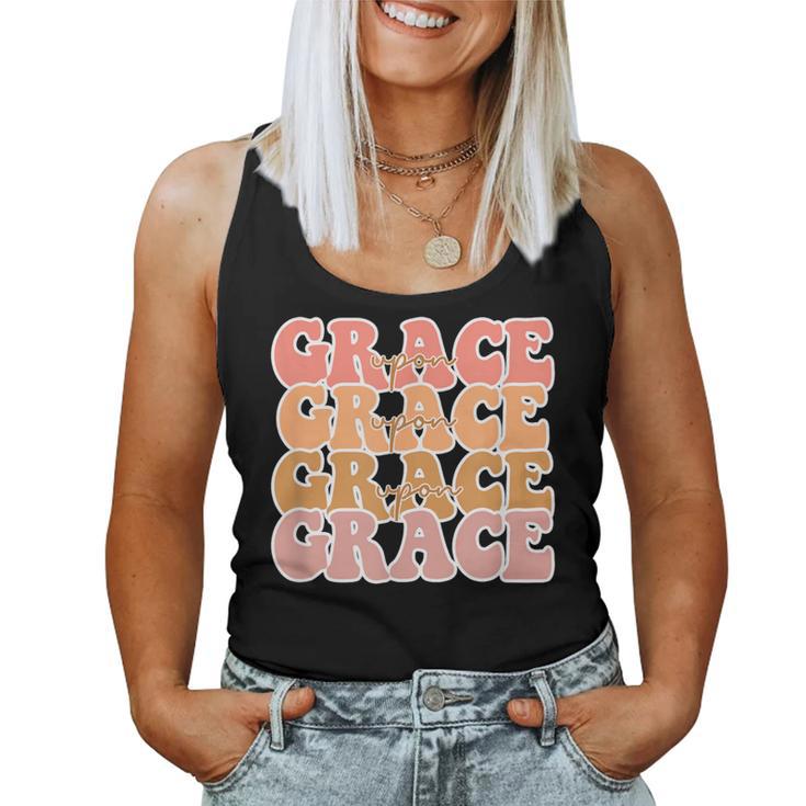 Grace Upon Retro Vintage Christian Faith Jesus God Lover Women Tank Top