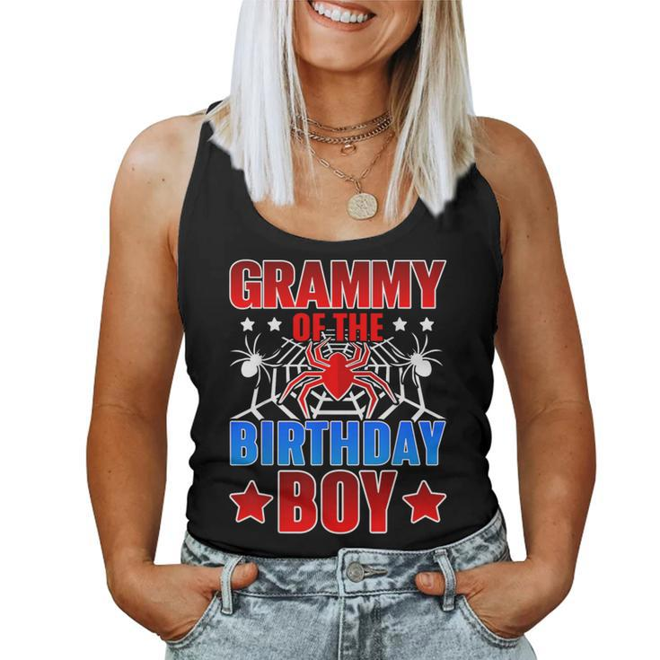 Grammy Of The Birthday Boy Costume Spider Web Party Grandma Women Tank Top