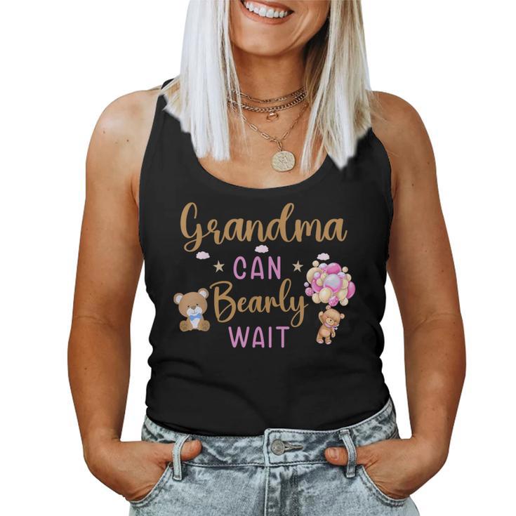 Grandma Can Bearly Wait Gender Neutral Girl Baby Shower Women Tank Top