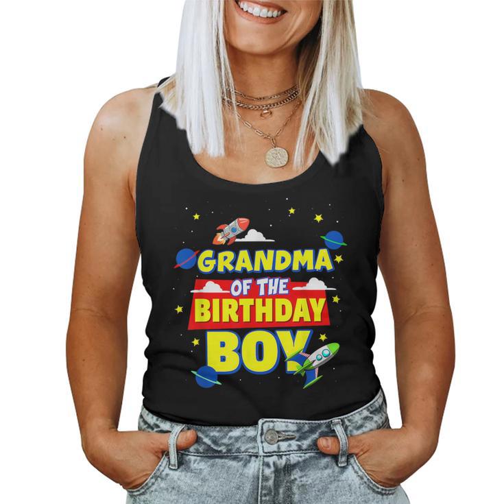 Grandma Of Birthday Astronaut Boy Outer Space Theme Party Women Tank Top