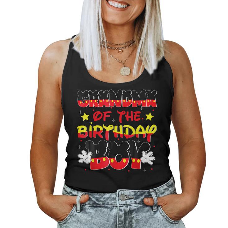 Grandma Of The Birthday Boy Mouse Family Matching Women Tank Top