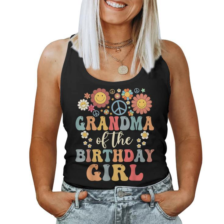 Grandma Of The Birthday Girl Groovy Themed Family Matching Women Tank Top