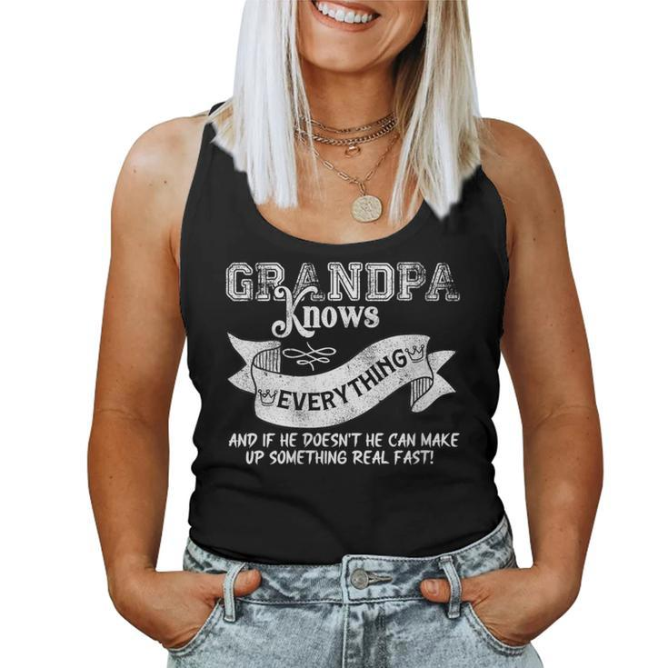 Grandpa Knows Everything Vintage Father's Day Women Tank Top