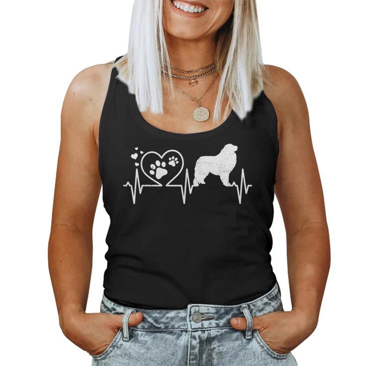 Great Pyrenees Mom Mama Dad Heartbeat Dog Heart Women Tank Top