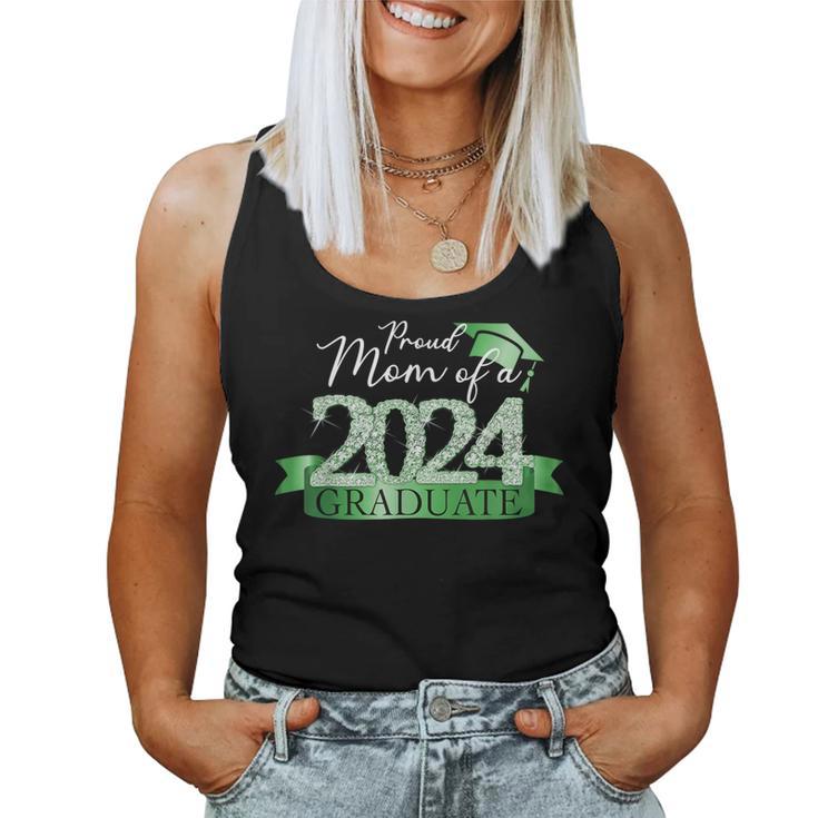 Green Black Proud Mom Of A 2024 Graduate Decoration Women Tank Top