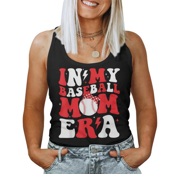 Groovy In My Baseball Mom Era Mother Game Day Women Tank Top