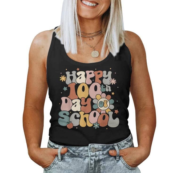 Groovy Happy 100Th Day Of School For Teacher Student Women Tank Top