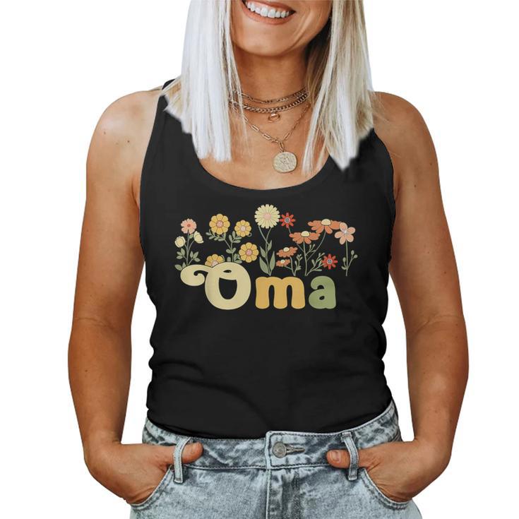 Groovy Oma Grandmother Flowers Oma Grandma Women Tank Top