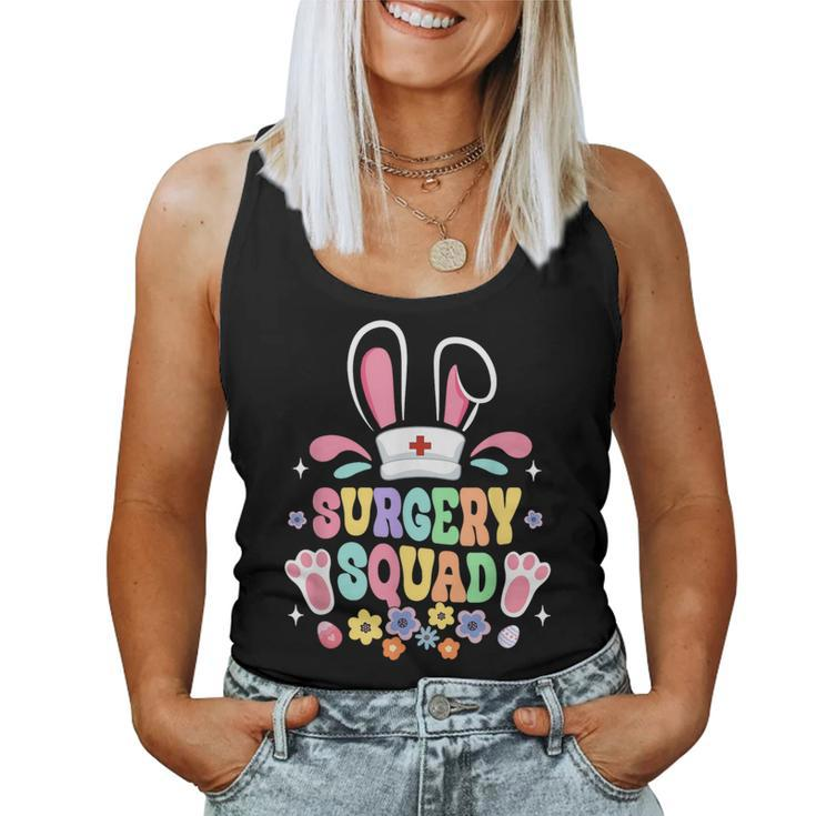 Groovy Surgery Squad Surgical Tech Nurse Bunny Ear Easter Women Tank Top