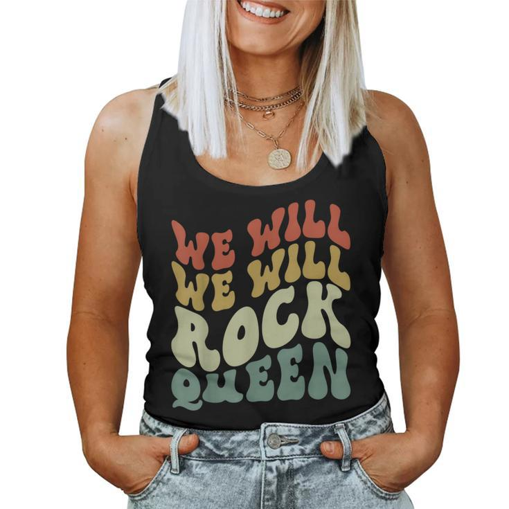 Groovy We Will We Will Rock Queen Retro Women Tank Top
