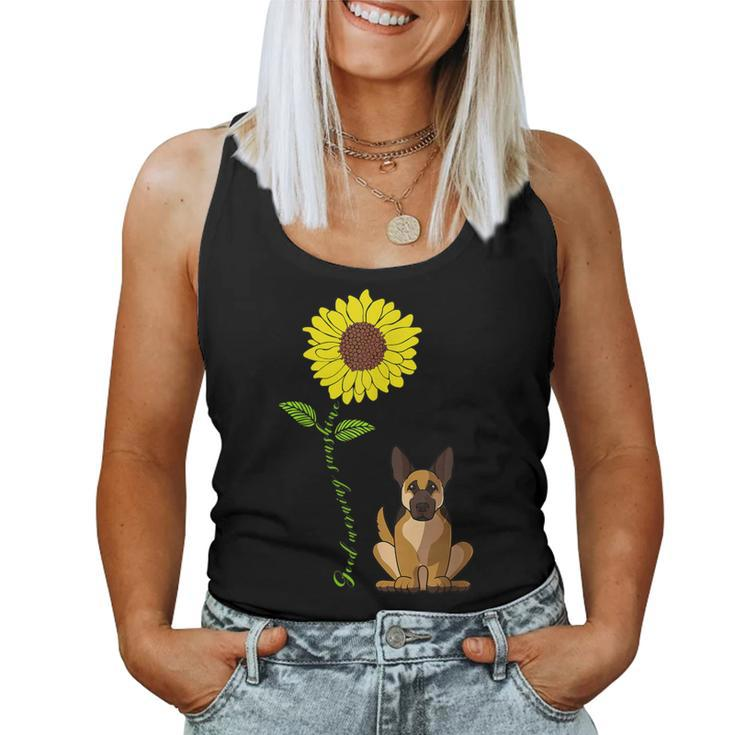 Guten Morgen Sonne Deutsch Schäferhund Mama Papa Tank Top Frauen