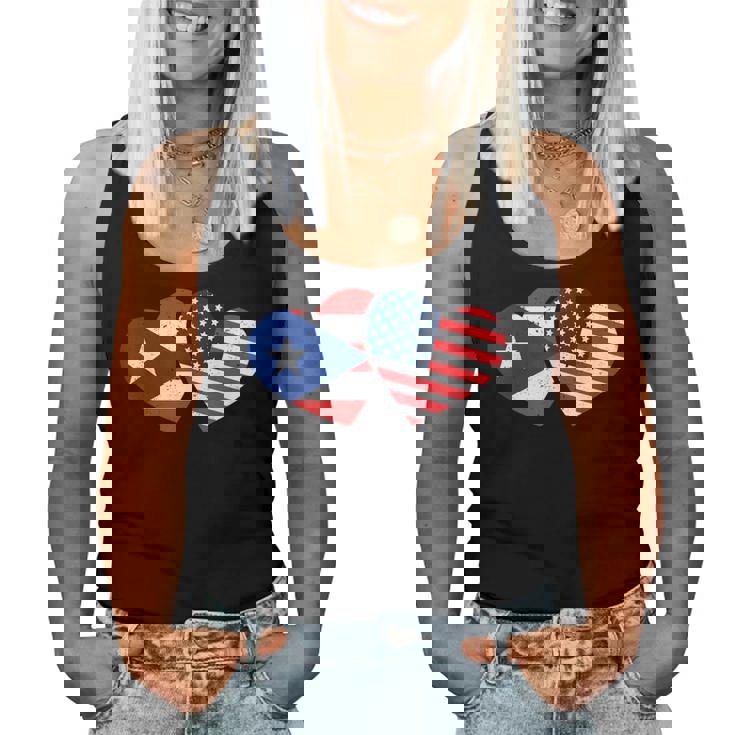 Half American Puerto Rican Girl Usa Puerto Rico Flag Boricua Women Tank Top
