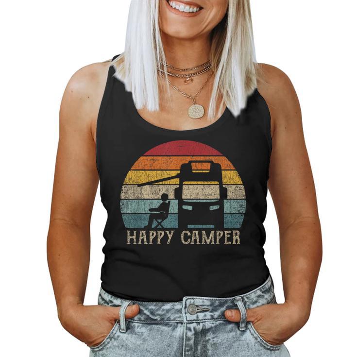 Happy Camper Rv Camping Retro Sun 70S 80S Women Tank Top