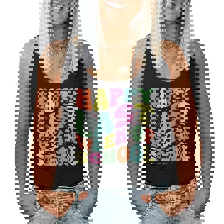 Happy Last Week Of School For Teachers And Student Groovy Women Tank Top