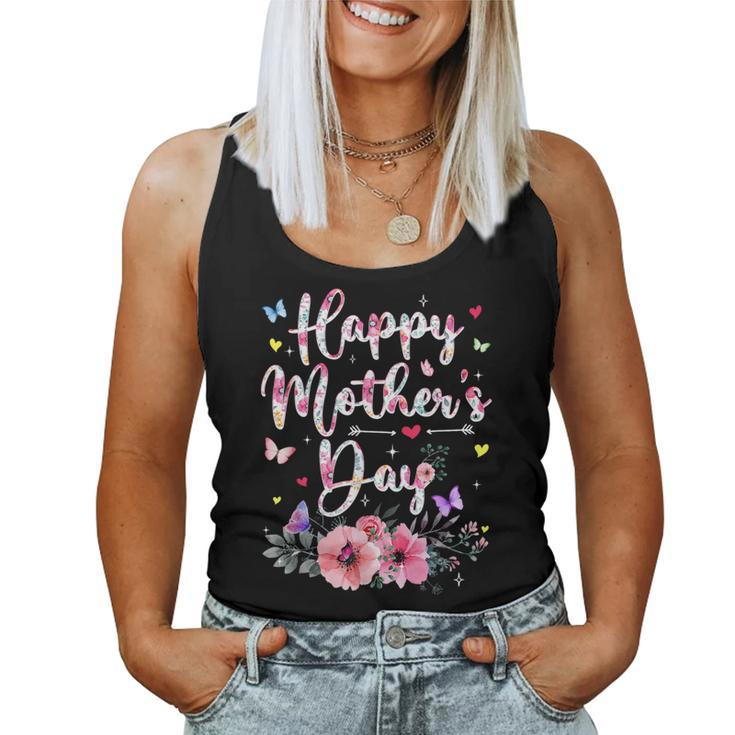 Happy Mother's Day With Floral Graphic Cute Women Tank Top