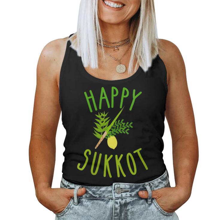 Happy Sukkot Four Species Jewish Holiday Israel Sukkah Women Tank Top