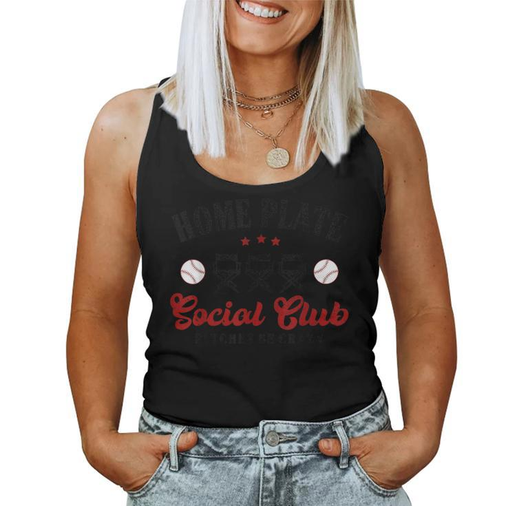 Home Plate Social Club Pitches Be Crazy Baseball Mom Womens Women Tank Top