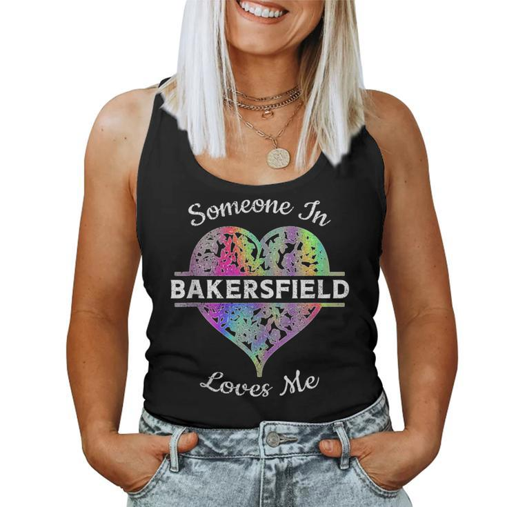 Hometown Rainbow Pride Heart Someone In Bakersfield Loves Me Women Tank Top