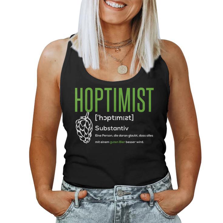 Hoptimist For Beer Lovers Craft Beer Tank Top Frauen