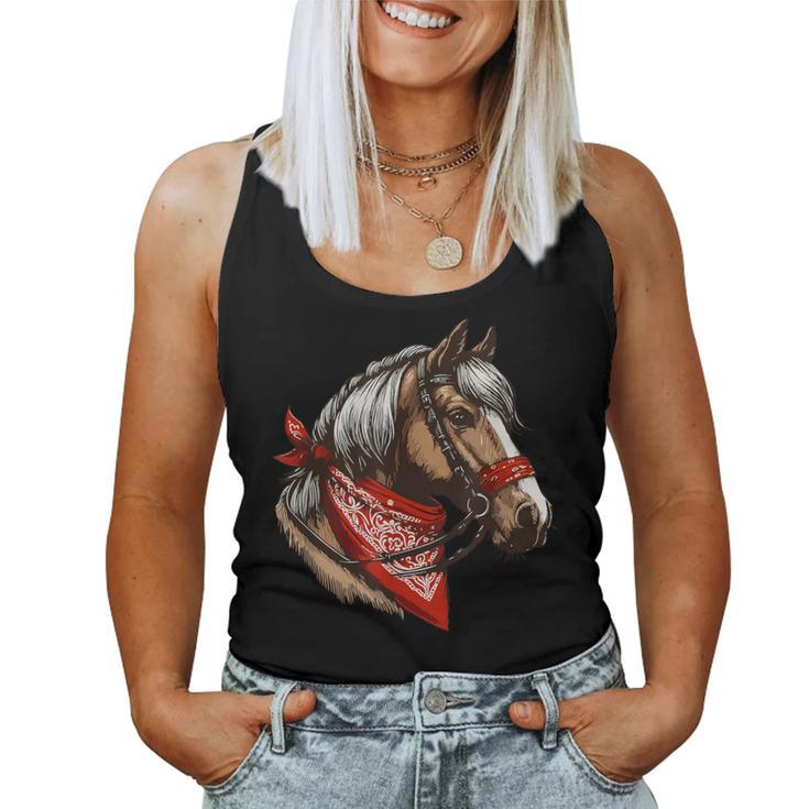 Horse Bandana For Horseback Riding Horse Lover Women Tank Top