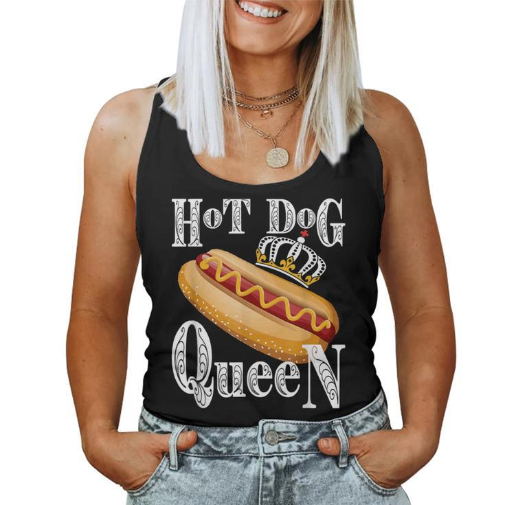 Hot Dog Queen Food Lover Sausage Party Graphic Women Tank Top