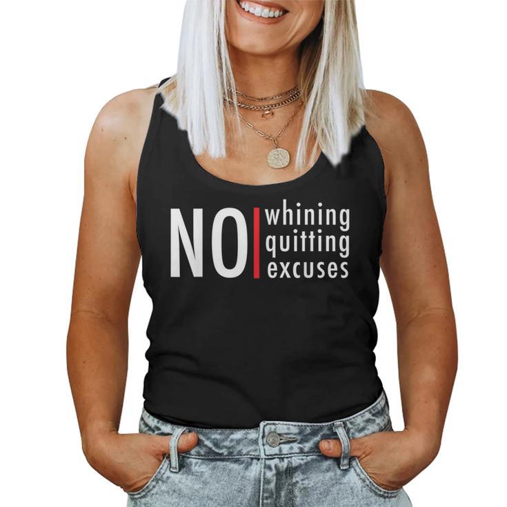 Hustle Gym No Whining Quitting Excuses Motivation Women Women Tank Top