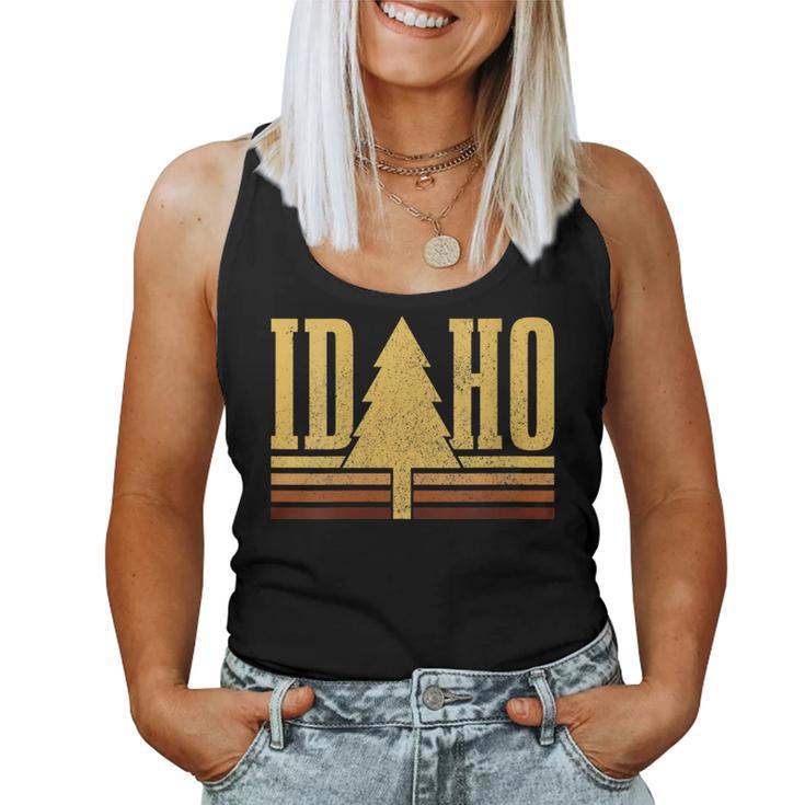 Idaho Vintage Tree State Pride Camping Hiking Idaho Women Tank Top