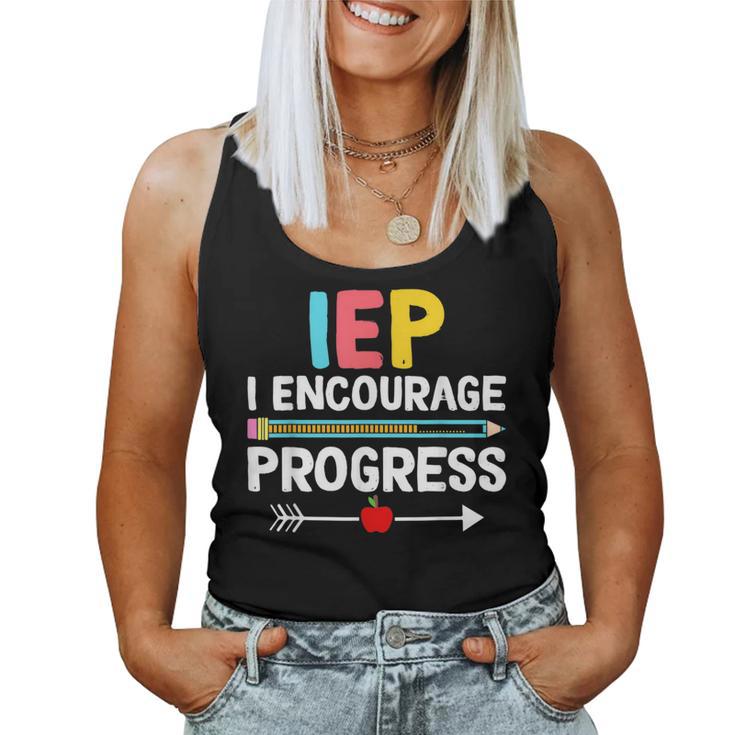 Iep I Encourage Progress Special Education School Teacher Women Tank Top