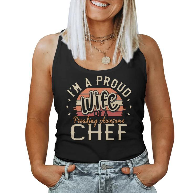 I'm A Proud Wife Of A Freaking Awesome Chef Vintage Women Tank Top