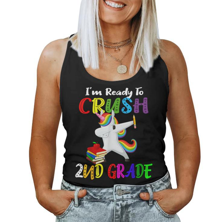 I'm Ready To Crush 2Nd Grade Second Grader Dabbing Unicorn Women Tank Top