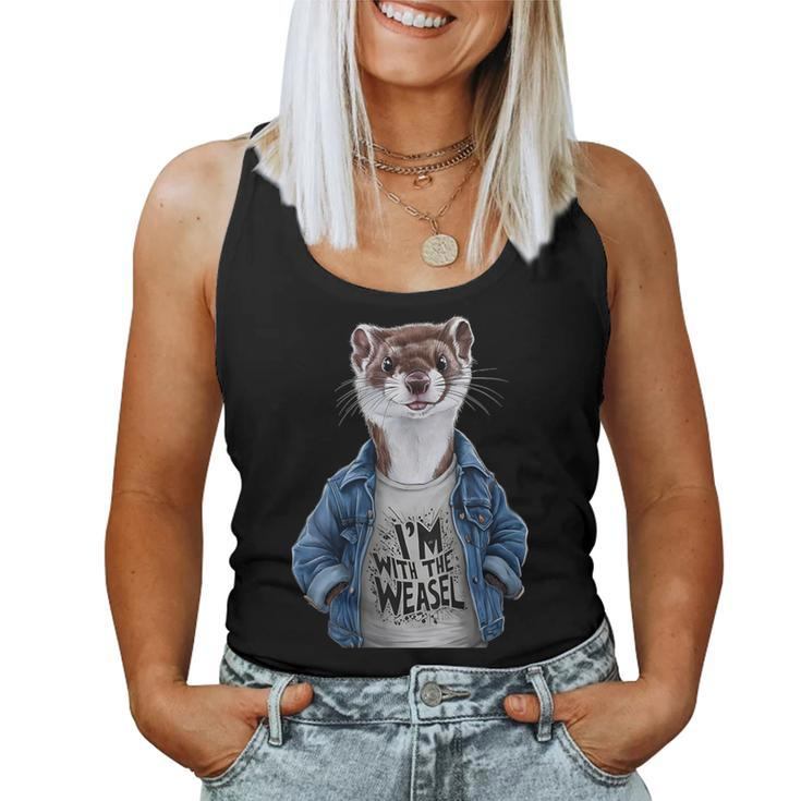 I'm With The Weasel Matching Weasel Weasel Lovers Women Tank Top