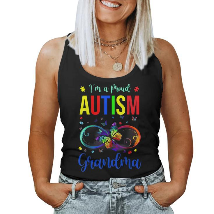 Infinity Im A Proud Grandma Autism Awareness Butterfly Women Tank Top