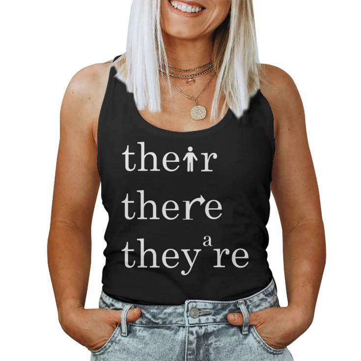 Their There And They're English Teacher Correct Grammar Women Tank Top