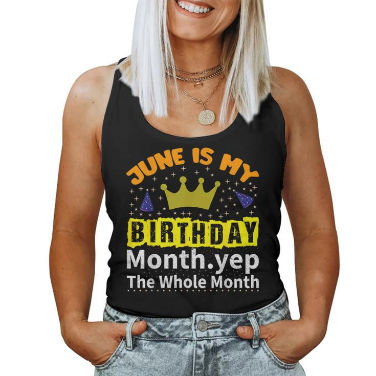 It's My Birthday June Month Groovy Birthday Novelty Women Tank Top