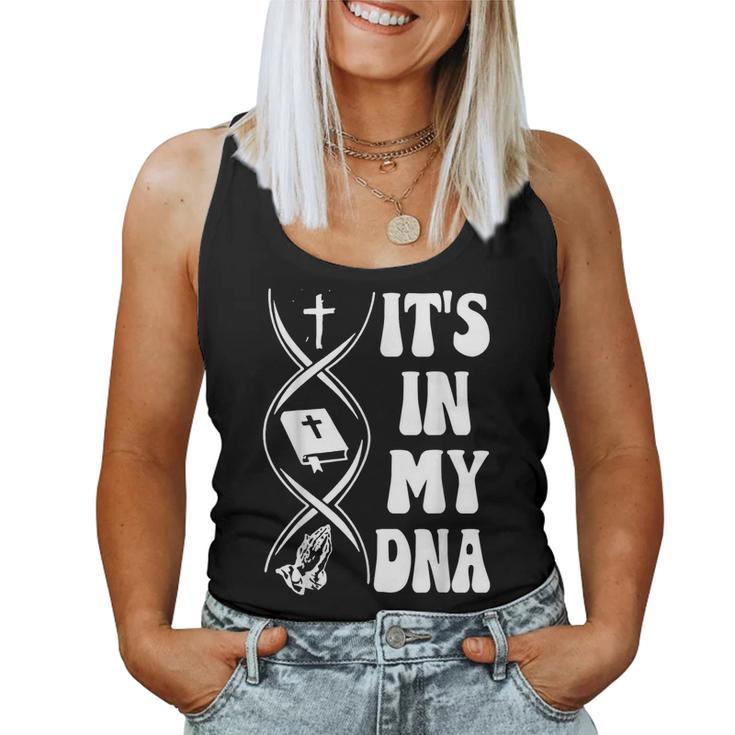 It's In My Dna Cross Bible Verse Pray Christian Women Tank Top