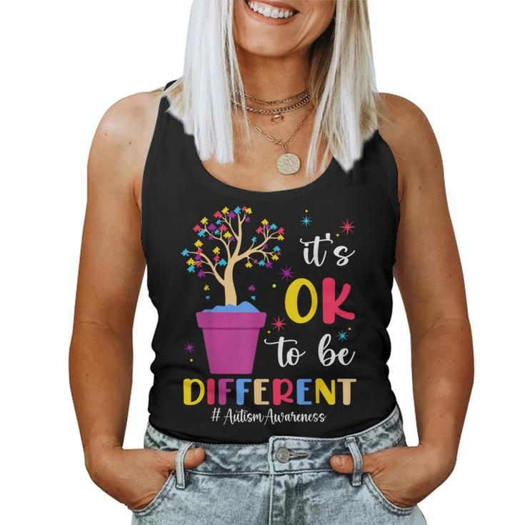 It's Ok To Be Different Plant Pot Autism Awareness Women Tank Top